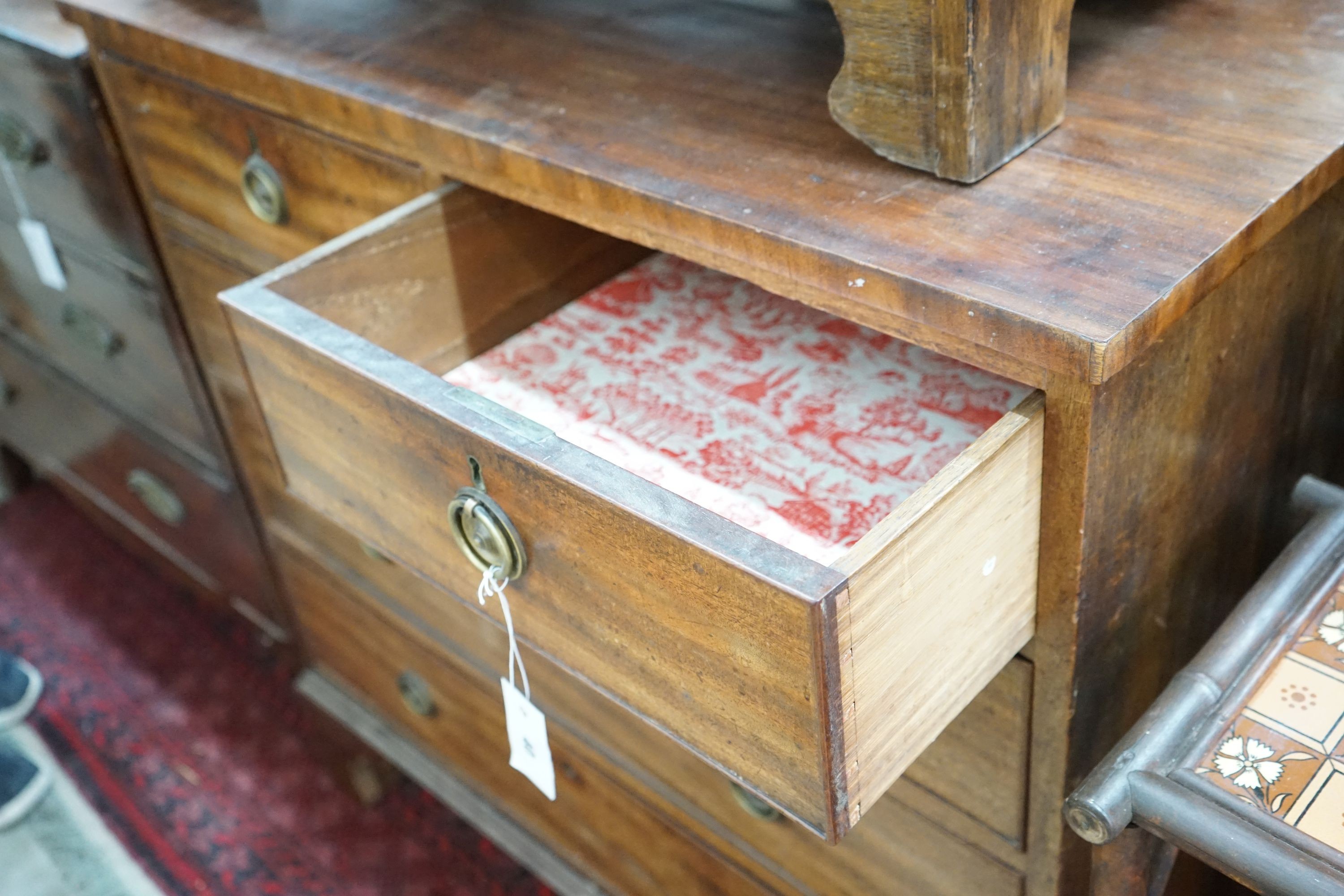 A George III mahogany five drawer chest, width 93cm, depth 49cm, height 92cm